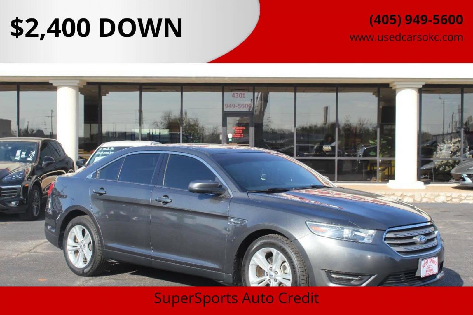 2015 Gray Ford Taurus SEL FWD (1FAHP2E86FG) with an 3.5L V6 DOHC 24V engine, 6-Speed Automatic transmission, located at 4301 NW 39th , Oklahoma City, OK, 73112, (405) 949-5600, 35.512135, -97.598671 - Photo#0