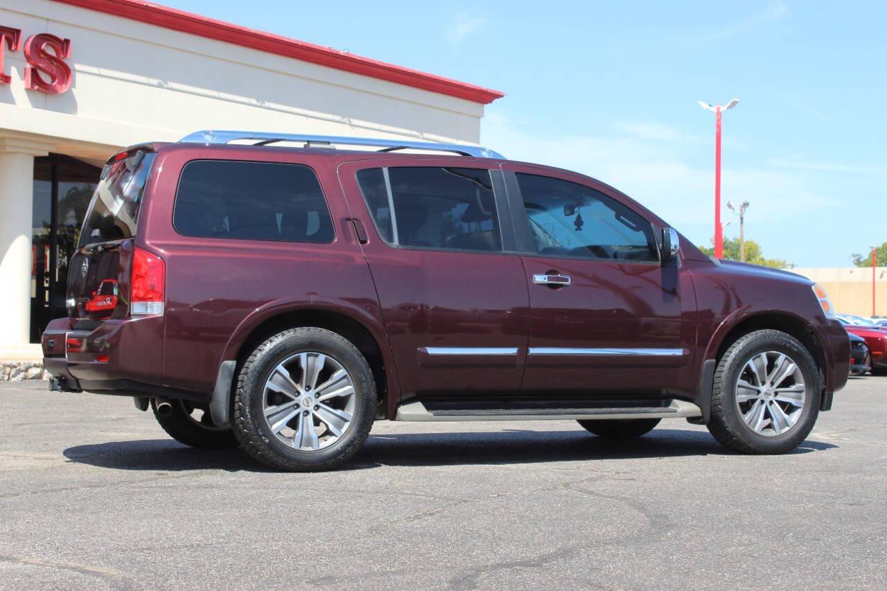 2015 Burgundy Nissan Armada SL 2WD (5N1BA0ND0FN) with an 5.6L V8 5.6L V8 engine, Automatic 5-Speed transmission, located at 4301 NW 39th , Oklahoma City, OK, 73112, (405) 949-5600, 35.512135, -97.598671 - Hablamos espanol. SPEND SMART --- BUY FROM SUPER SPORTS. ALL PRICES, DOWN PAYMENTS, PAYMENTS, AND FINANCE TERMS ARE NEGOTIABLE AT THE TIME OF APPROVAL. WE WILL WORK WITH YOU TO FIT YOUR BUDGET. WE WILL EVEN LOWER AND ADJUST THE NUMBERS TO HELP MAKE THE VEHICLE MORE AFFORDABLE FOR YOU.- Photo#2