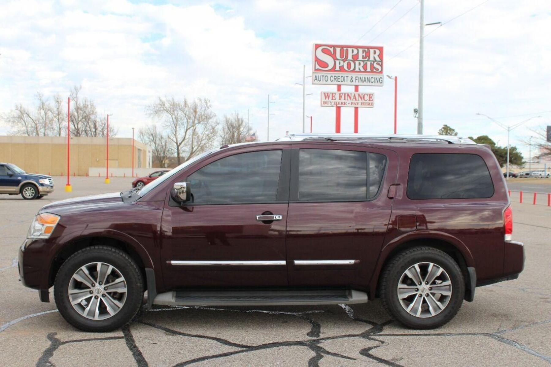 2015 Burgundy Nissan Armada (5N1BA0ND0FN) with an 5.6L V8 5.6L V8 engine, Automatic 5-Speed transmission, located at 4301 NW 39th , Oklahoma City, OK, 73112, (405) 949-5600, 35.512135, -97.598671 - NO DRIVERS LICENCE NO-FULL COVERAGE INSURANCE-NO CREDIT CHECK. COME ON OVER TO SUPERSPORTS AND TAKE A LOOK AND TEST DRIVE PLEASE GIVE US A CALL AT (405) 949-5600. NO LICENSIA DE MANEJAR- NO SEGURO DE COBERTURA TOTAL- NO VERIFICACCION DE CREDITO. POR FAVOR VENGAN A SUPERSPORTS, E - Photo #0