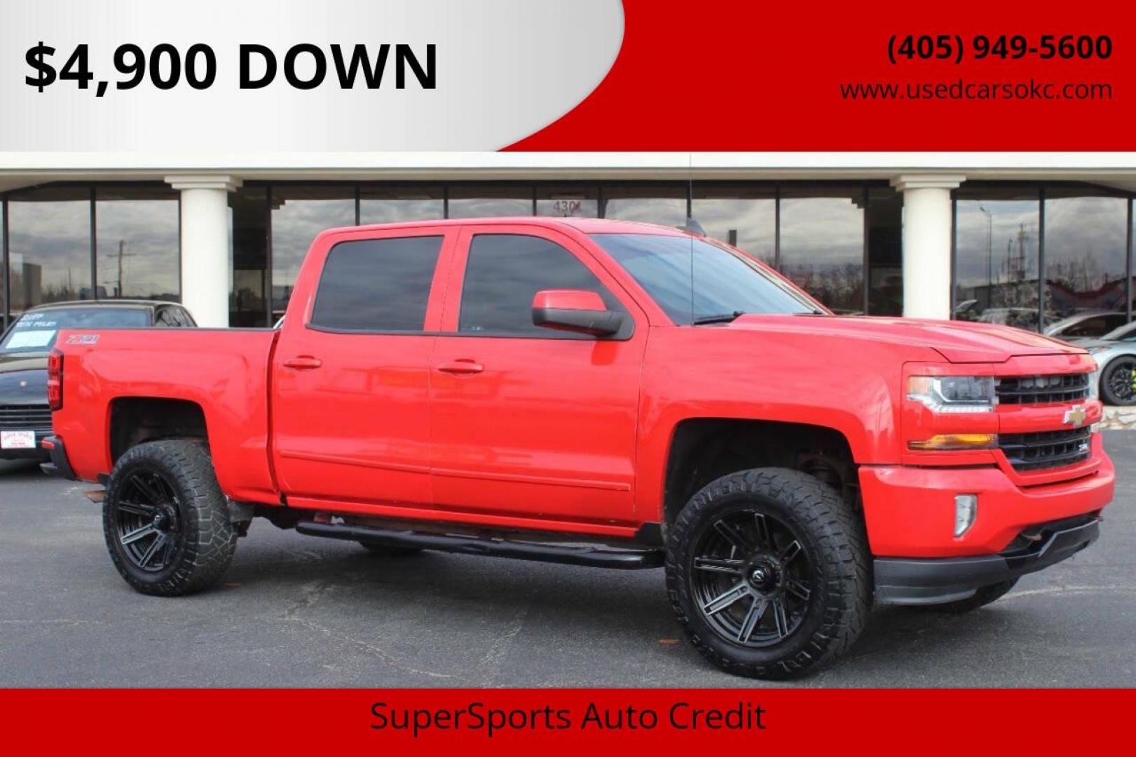 2017 Red Chevrolet Silverado 1500 LT Crew Cab 4WD (3GCUKREC9HG) with an 5.3L V8 OHV 16V engine, 6A transmission, located at 4301 NW 39th , Oklahoma City, OK, 73112, (405) 949-5600, 35.512135, -97.598671 - NO DRIVERS LICENCE NO-FULL COVERAGE INSURANCE-NO CREDIT CHECK. COME ON OVER TO SUPERSPORTS AND TAKE A LOOK AND TEST DRIVE. PLEASE GIVE US A CALL AT (405) 949-5600. NO LICENSIA DE MANEJAR- NO SEGURO DE COBERTURA TOTAL- NO VERIFICACCION DE CREDITO. POR FAVOR VENGAN A SUPERSPORTS, ECHE UN - Photo#0