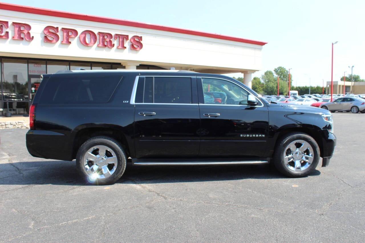 2015 Black Chevrolet Suburban LTZ 1500 4WD (1GNSKKKC3FR) with an 5.3L V8 OHV 16V engine, 6-Speed Automatic transmission, located at 4301 NW 39th , Oklahoma City, OK, 73112, (405) 949-5600, 35.512135, -97.598671 - Photo#2