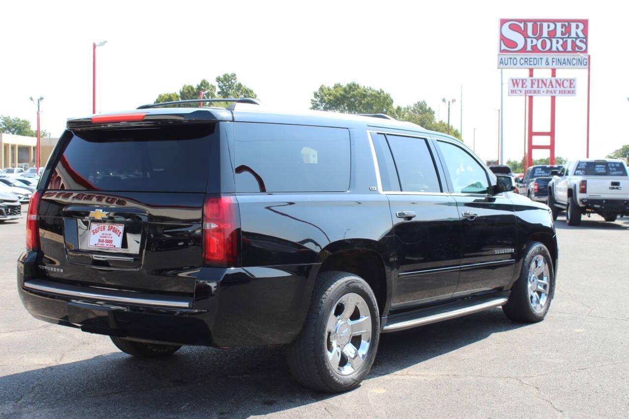 2015 Black Chevrolet Suburban LTZ 1500 4WD (1GNSKKKC3FR) with an 5.3L V8 OHV 16V engine, 6-Speed Automatic transmission, located at 4301 NW 39th , Oklahoma City, OK, 73112, (405) 949-5600, 35.512135, -97.598671 - Photo#3