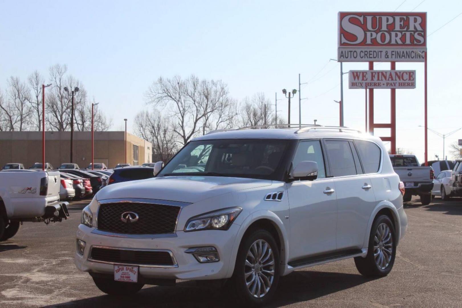 2016 White Infiniti QX80 4WD (JN8AZ2NE0G9) with an 5.6L V8 DOHC 32V engine, 7A transmission, located at 4301 NW 39th , Oklahoma City, OK, 73112, (405) 949-5600, 35.512135, -97.598671 - NO DRIVERS LICENSE - NO FULL COVERAGE INSURANCE NO CREDIT CHECK. COME ON OVER TO SUPERSPORTS AND TAKE A LOOK AND TEST DRIVE. PLEASE GIVE US A CALL AT (405) 949-5600. NO LICENCIA DE MANEJAR - NO SEGURO DE COBERTURA TOTAL - NO VERIFICACION DE CREDITO. POR FAVOR VENGAN A SUPERSPORTS, ECHE - Photo#7