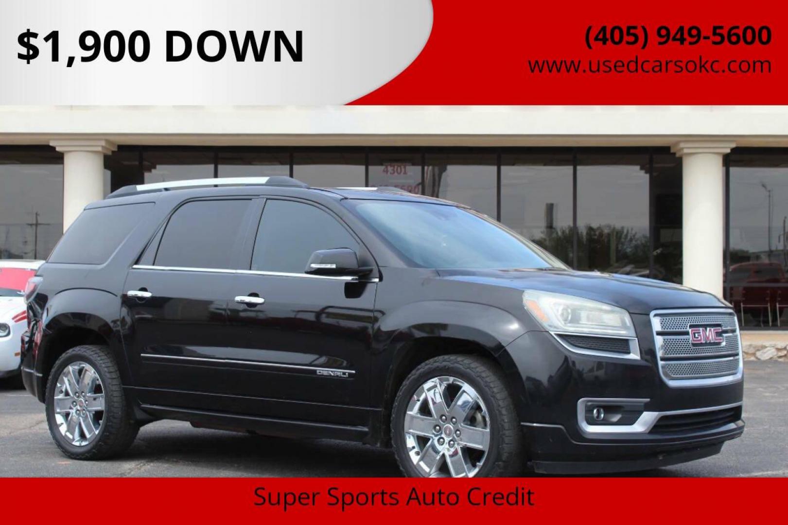 2016 Black GMC Acadia Denali FWD (1GKKRTKD8GJ) with an 3.6L V6 DOHC 24V engine, 6-Speed Automatic transmission, located at 4301 NW 39th , Oklahoma City, OK, 73112, (405) 949-5600, 35.512135, -97.598671 - NO DRIVERS LICENCE NO-FULL COVERAGE INSURANCE-NO CREDIT CHECK. COME ON OVER TO SUPERSPORTS AND TAKE A LOOK AND TEST DRIVE. PLEASE GIVE US A CALL AT (405) 949-5600. NO LICENSIA DE MANEJAR- NO SEGURO DE COBERTURA TOTAL- NO VERIFICACCION DE CREDITO. POR FAVOR VENGAN A SUPERSPORTS, ECHE UN - Photo#0