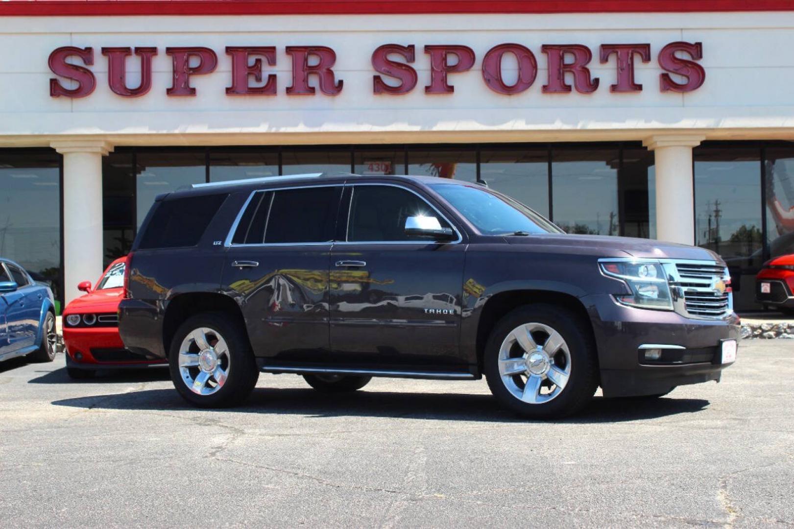 2015 Pewter Chevrolet Tahoe LTZ 4WD (1GNSKCKC6FR) with an 5.3L V8 5.3L V8 engine, Automatic 6-Speed transmission, located at 4301 NW 39th , Oklahoma City, OK, 73112, (405) 949-5600, 35.512135, -97.598671 - Hablamos espanol. SPEND SMART --- BUY FROM SUPER SPORTS. ALL PRICES, DOWN PAYMENTS, PAYMENTS, AND FINANCE TERMS ARE NEGOTIABLE AT THE TIME OF APPROVAL. WE WILL WORK WITH YOU TO FIT YOUR BUDGET. WE WILL EVEN LOWER AND ADJUST THE NUMBERS TO HELP MAKE THE VEHICLE MORE AFFORDABLE FOR YOU.- Photo#0