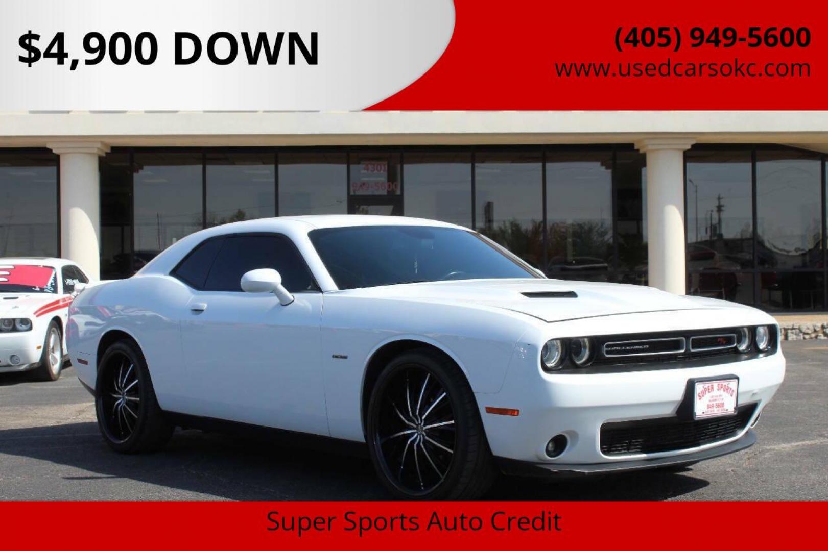 2017 White Dodge Challenger R/T Plus (2C3CDZBTXHH) with an 5.7L V8 OHV 16V engine, Automatic 8-Speed transmission, located at 4301 NW 39th , Oklahoma City, OK, 73112, (405) 949-5600, 35.512135, -97.598671 - NO DRIVERS LICENCE NO-FULL COVERAGE INSURANCE-NO CREDIT CHECK. COME ON OVER TO SUPERSPORTS AND TAKE A LOOK AND TEST DRIVE. PLEASE GIVE US A CALL AT (405) 949-5600. NO LICENSIA DE MANEJAR- NO SEGURO DE COBERTURA TOTAL- NO VERIFICACCION DE CREDITO. POR FAVOR VENGAN A SUPERSPORTS, ECHE U - Photo#0