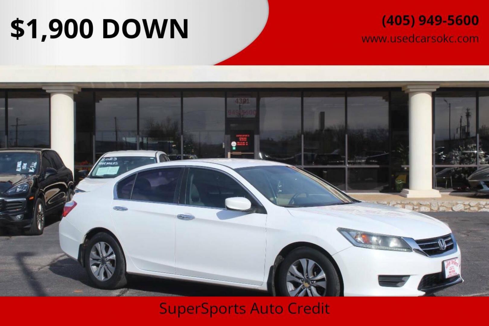 2015 White Honda Accord LX Sedan CVT (1HGCR2F33FA) with an 2.4L L4 DOHC 16V engine, Continuously Variable Transmission transmission, located at 4301 NW 39th , Oklahoma City, OK, 73112, (405) 949-5600, 35.512135, -97.598671 - Photo#0