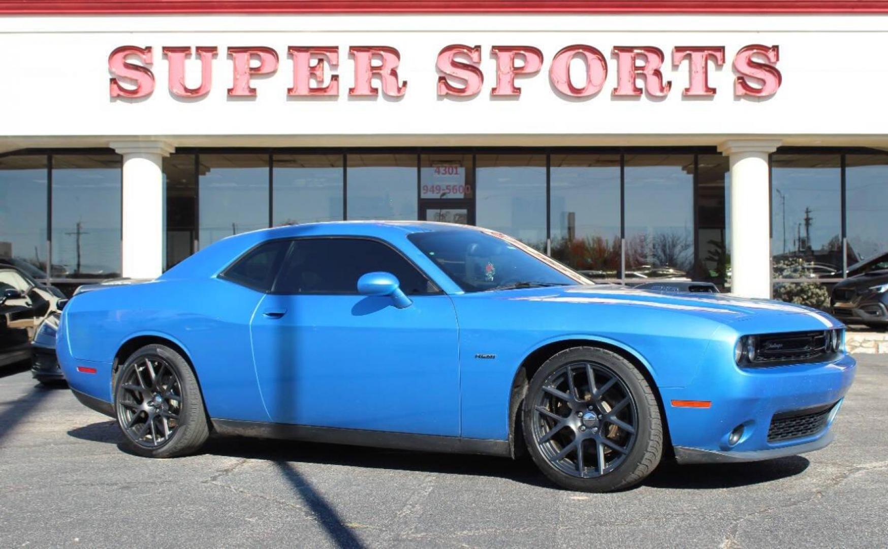 2016 Blue Dodge Challenger R/T Plus (2C3CDZBT4GH) with an 5.7L V8 OHV 16V engine, Manual 6-Speed transmission, located at 4301 NW 39th , Oklahoma City, OK, 73112, (405) 949-5600, 35.512135, -97.598671 - NO DRIVERS LICENCE -NO FULL COVERAGE INSURANCE - NO CREDIT CHECK. COME ON OVER TO SUPERSPORTS, TAKE A LOOK AND TEST DRIVE. PLEASE GIVE US A CALL AT (405) 949-5600. NO LICENCIA DE CONDUCIR - NO SEGURO DE COBERTURA TOTAL - NO VERIFICACION DE CREDITO. VISITENOS EN SUPERSPORTS, MIRE N - Photo#0