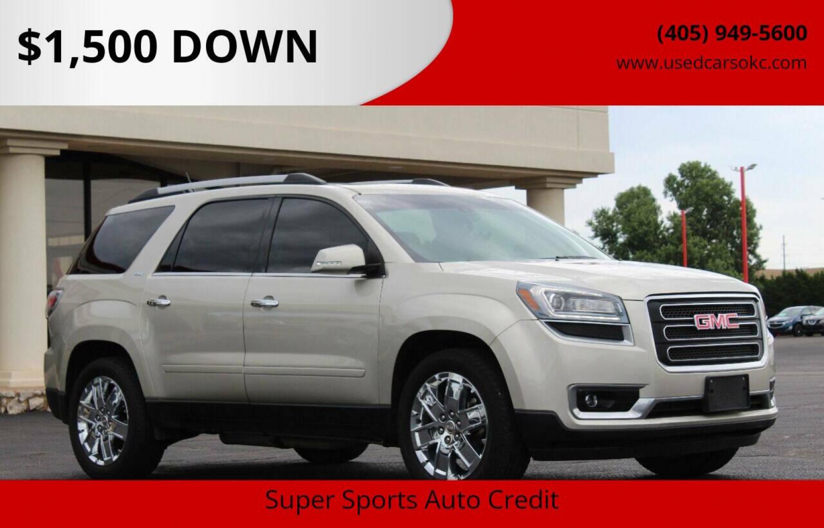 2017 Tan GMC Acadia SLT-2 FWD (1GKKRSKD8HJ) with an 3.6L V6 DOHC 24V engine, 6A transmission, located at 4301 NW 39th , Oklahoma City, OK, 73112, (405) 949-5600, 35.512135, -97.598671 - NO DRIVERS LICENCE NO - FULL COVERAGE INSURANCE - NO CREDIT CHECK. COME ON OVER TO SUPERSPORTS AND TAKE A LOOK AND TEST DRIVE . PLEASE GIVE US A CALL AT (405) 949-5600. NO LICENCIA DE MANEJAR - NO SEGURO DE COBERTURA TOTAL - NO VERIFICACION DE CREDITO. POR FAVOR VENGAN A SUPERSPORTS, EC - Photo#0