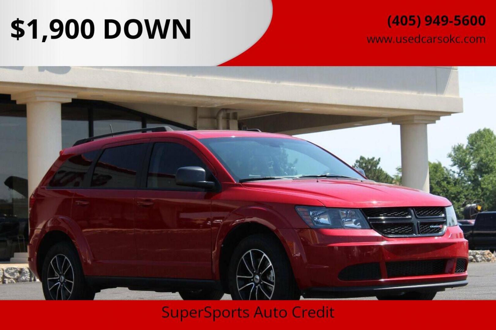 2018 Red Dodge Journey SE (3C4PDCAB3JT) with an 2.4L L4 DOHC 16V engine, 4A transmission, located at 4301 NW 39th , Oklahoma City, OK, 73112, (405) 949-5600, 35.512135, -97.598671 - NO DRIVERS LICENCE NO-FULL COVERAGE INSURANCE-NO CREDIT CHECK. COME ON OVER TO SUPERSPORTS AND TAKE A LOOK AND TEST DRIVE. PLEASE GIVE US A CALL AT (405) 949-5600. NO LICENSIA DE MANEJAR - NO SEGURO DE COBERTURA TOTAL - NO VERIFICACION DE CREDITO. POR FAVOR VENGAN A SUPERSPORTS, ECHE UN - Photo#0