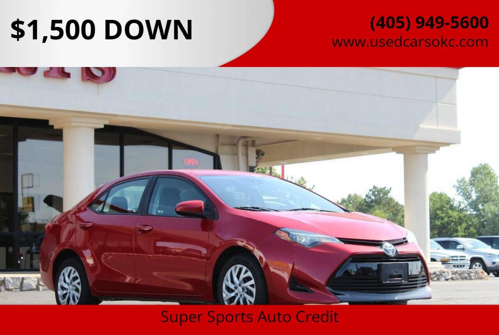 2018 Red Toyota Corolla XLE CVT (2T1BURHE7JC) with an 1.8L L4 DOHC 16V engine, CVT transmission, located at 4301 NW 39th , Oklahoma City, OK, 73112, (405) 949-5600, 35.512135, -97.598671 - NO DRIVERS LICENSE - NO FULL COVERAGE INSURANCE - NO CREDIT CHECK. COME ON OVER TO SUPERSPORTS AND TAKE A LOOK AND TEST DRIVE. PLEASE GIVE US A CALL AT (405) 949-5600. NO LICENCIA DE MANEJAR - NO SEGURO DE COBERTURA TOTAL - NO VERIFICACION DE CREDITO. POR FAVOR VENGAN A SUPERSPORTS, ECH - Photo#0