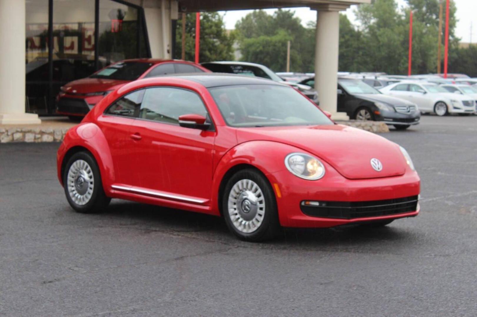 2014 Red Volkswagen Beetle 1.8T (3VWJ07AT9EM) with an 1.8L L4 DOHC 16V engine, Automatic 6-Speed transmission, located at 4301 NW 39th , Oklahoma City, OK, 73112, (405) 949-5600, 35.512135, -97.598671 - Photo#0
