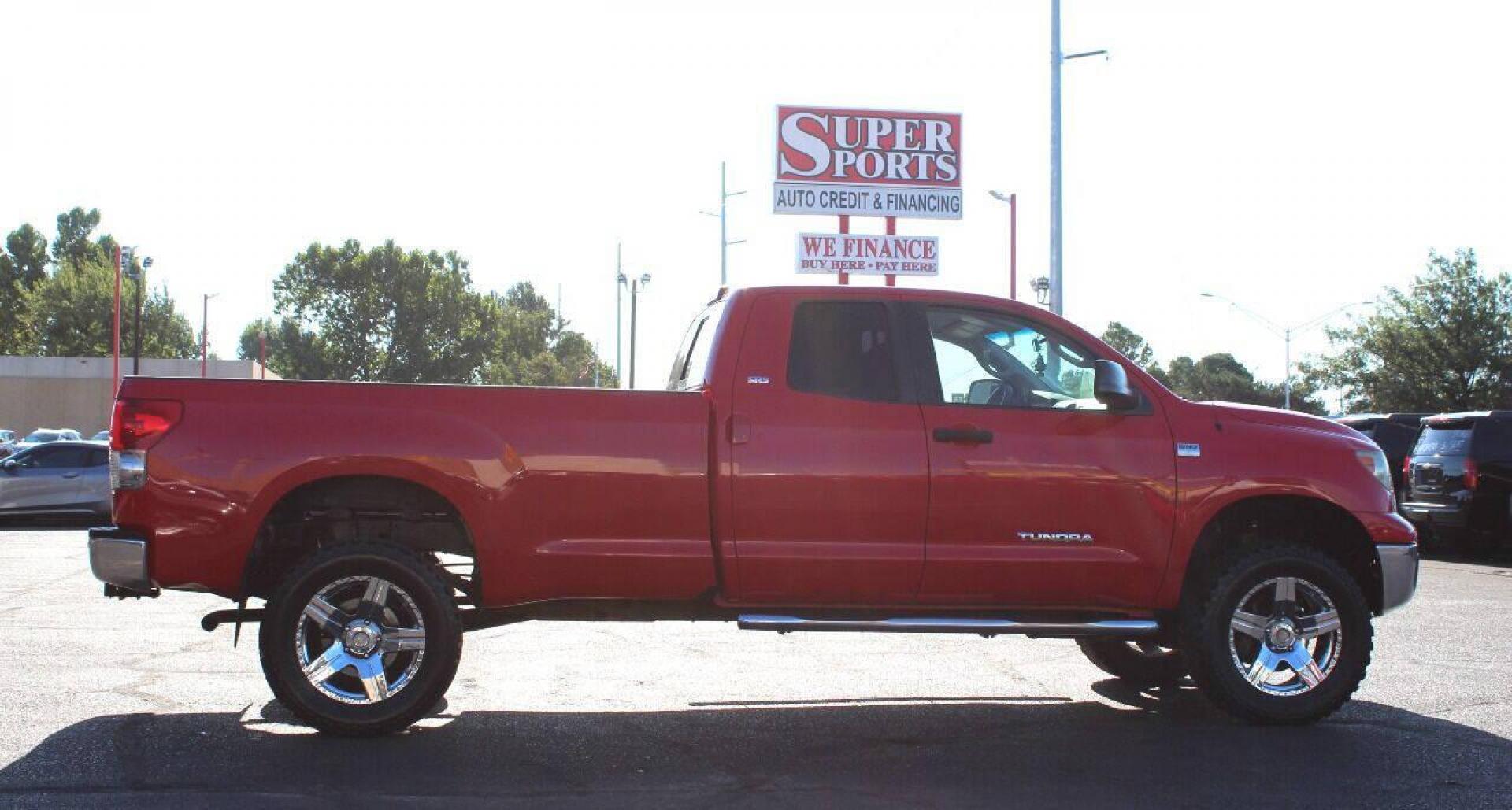 2007 Red Toyota Tundra SR5 Double Cab LB 2WD (5TFCT54177X) with an 4.7L V8 DOHC 32V engine, 5-Speed Automatic Overdrive transmission, located at 4301 NW 39th , Oklahoma City, OK, 73112, (405) 949-5600, 35.512135, -97.598671 - Photo#3