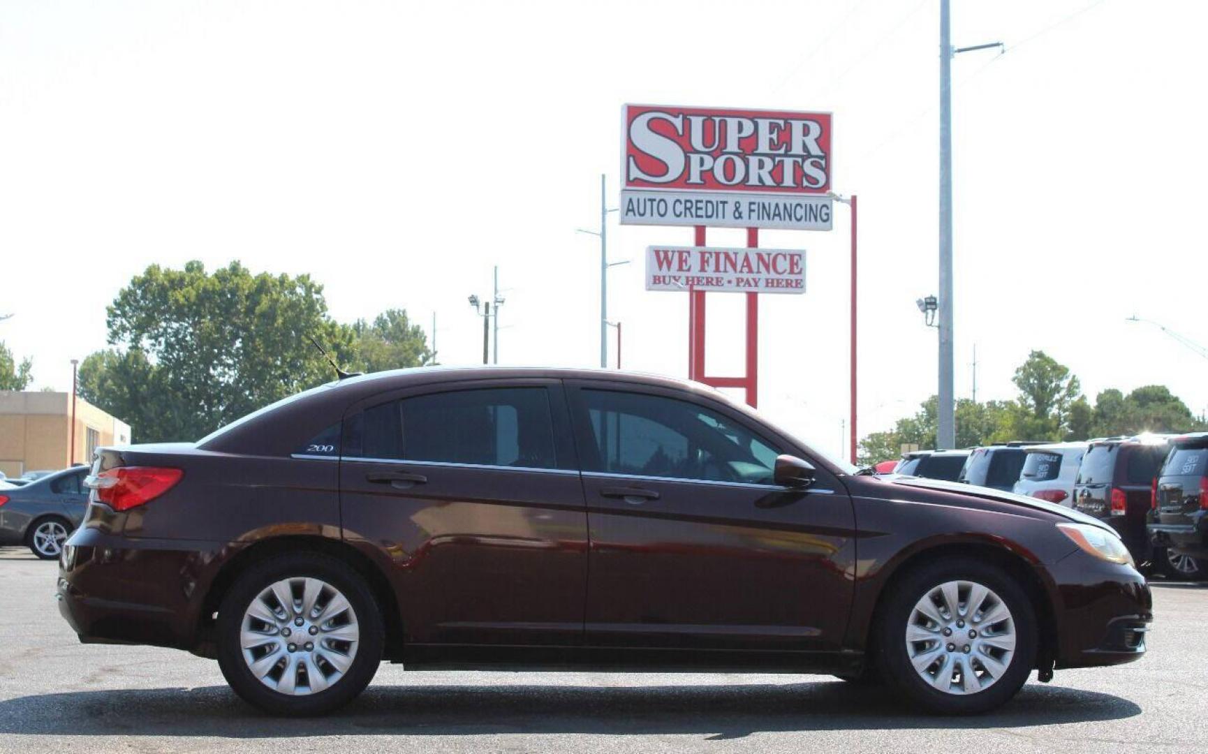 2013 Brown Chrysler 200 LX (1C3CCBAB2DN) with an 2.4L L4 DOHC 16V engine, 6-Speed Automatic transmission, located at 4301 NW 39th , Oklahoma City, OK, 73112, (405) 949-5600, 35.512135, -97.598671 - Photo#3