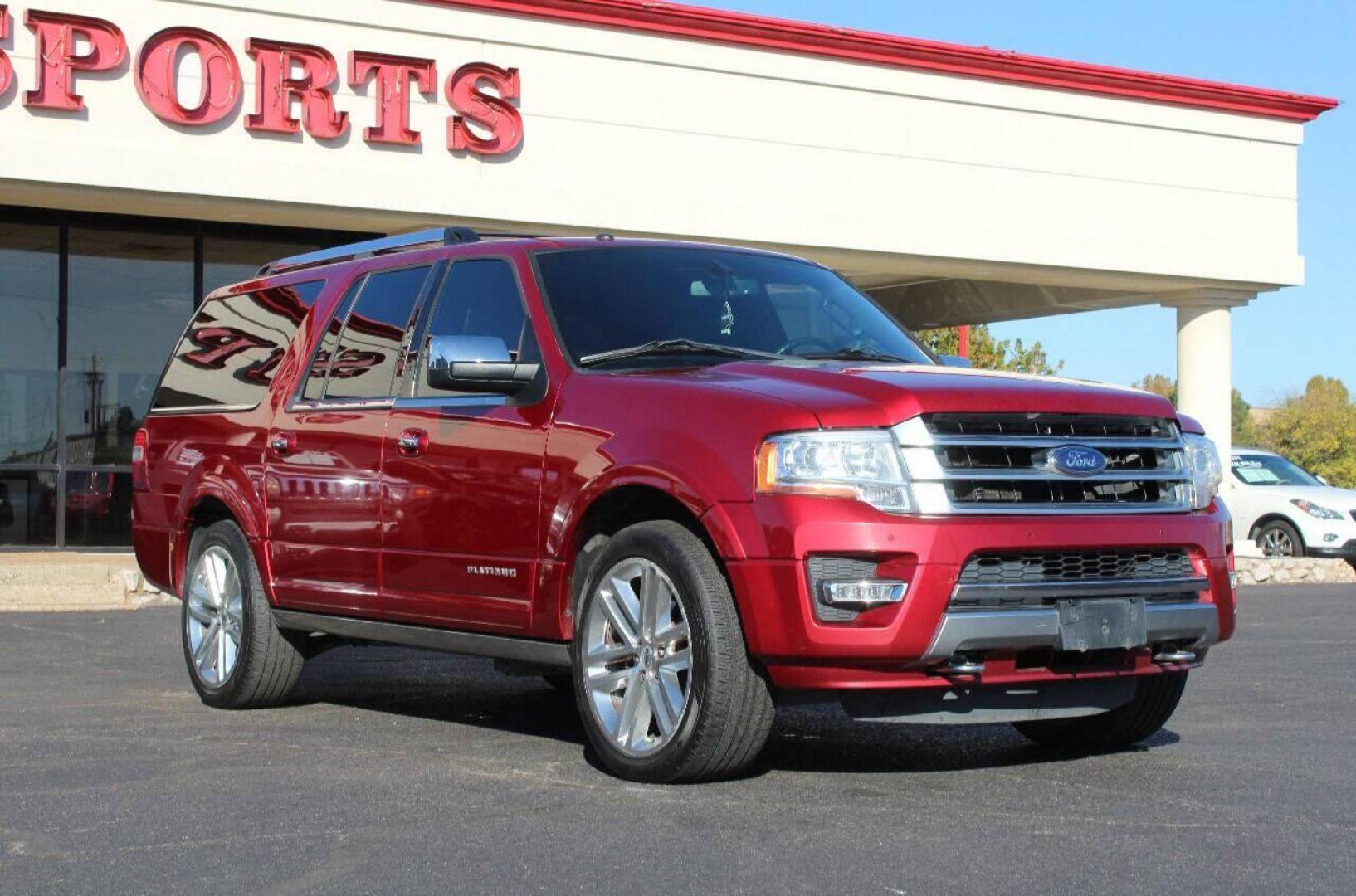 2015 Burgundy Ford Expedition EL Platinum 4WD (1FMJK1MT1FE) with an 3.5L V6 DOHC 24V FFV engine, 6-Speed Automatic transmission, located at 4301 NW 39th , Oklahoma City, OK, 73112, (405) 949-5600, 35.512135, -97.598671 - Photo#2