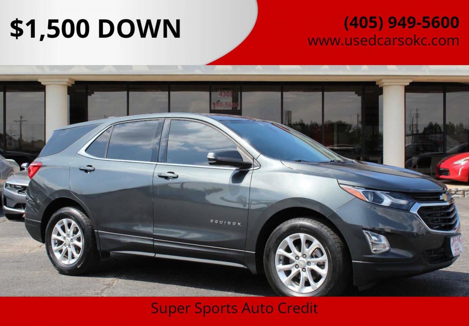 2018 Charcoal Chevrolet Equinox LT 2WD (3GNAXJEV5JS) with an 1.5L L4 DIR DOHC 16V TURBO engine, 6A transmission, located at 4301 NW 39th , Oklahoma City, OK, 73112, (405) 949-5600, 35.512135, -97.598671 - NO DRIVERS LICENCE -NO FULL COVERAGE INSURANCE - NO CREDIT CHECK. COME ON OVER TO SUPERSPORTS, TAKE A LOOK AND TEST DRIVE. PLEASE GIVE US A CALL AT (405) 949-5600. NO LICENCIA DE CONDUCIR - NO SEGURO DE COBERTURA TOTAL - NO VERIFICACION DE CREDITO. VISITENOS EN SUPERSPORTS, MIRE NUESTRO - Photo#0