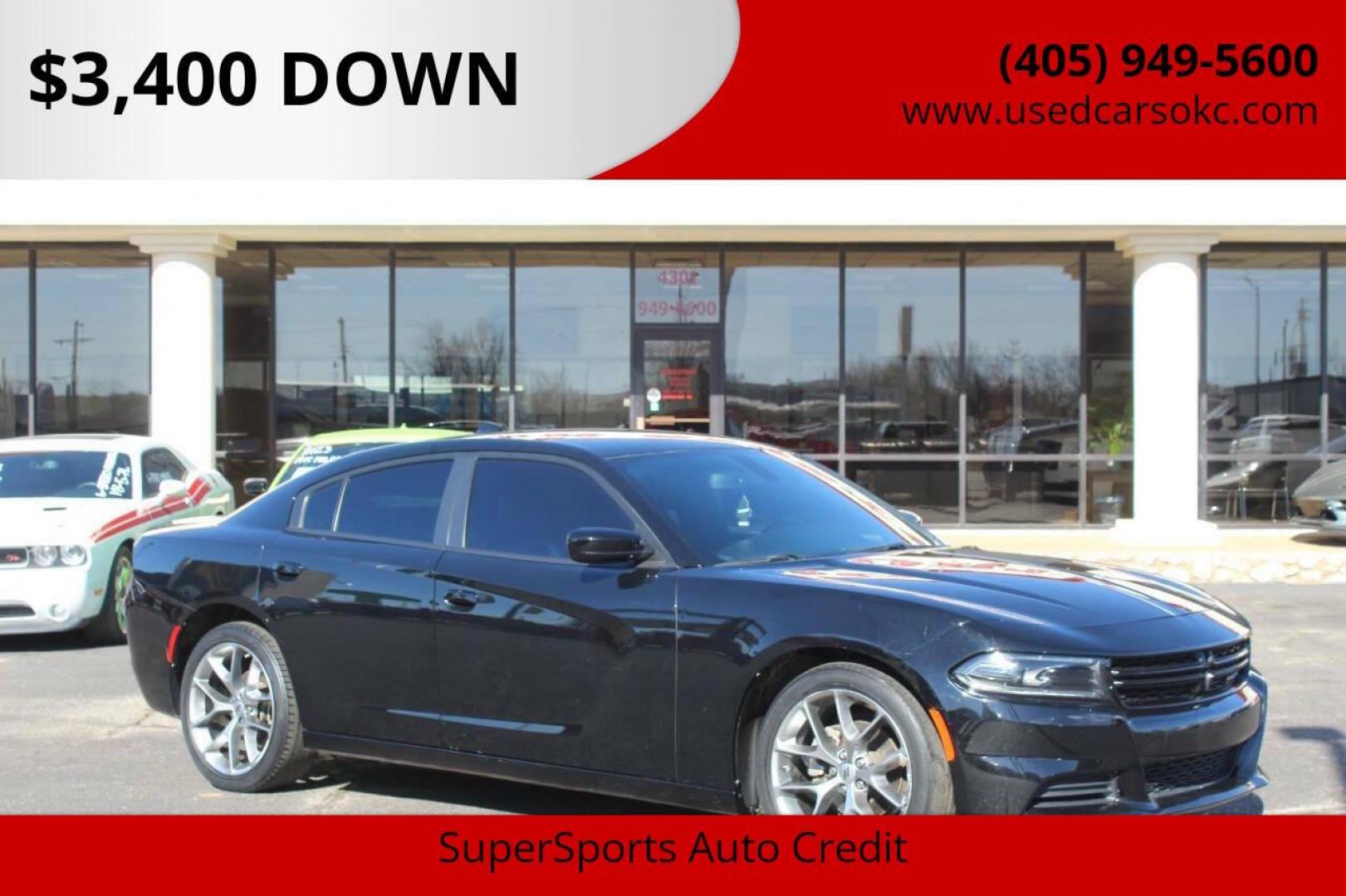 2022 Black Dodge Charger SXT (2C3CDXBG6NH) with an 3.6L V6 DOHC 24V engine, 8A transmission, located at 4301 NW 39th , Oklahoma City, OK, 73112, (405) 949-5600, 35.512135, -97.598671 - NO DRIVERS LICENCE NO-FULL COVERAGE INSURANCE-NO CREDIT CHECK. COME ON OVER TO SUPERSPORTS AND TAKE A LOOK AND TEST DRIVE. PLEASE GIVE US A CALL AT (405) 949-5600. NO LICENSIA DE MANEJAR- NO SEGURO DE COBERTURA TOTAL- NO VERIFICACCION DE CREDITO. POR FAVOR VENGAN A SUPERSPORTS, ECHE UN - Photo#0