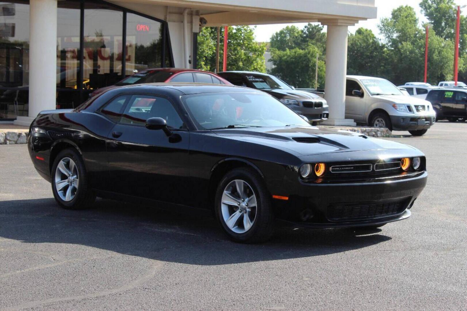 2020 Black Dodge Challenger SXT (2C3CDZAGXLH) with an 3.6L V6 DOHC 24V engine, 8A transmission, located at 4301 NW 39th , Oklahoma City, OK, 73112, (405) 949-5600, 35.512135, -97.598671 - Photo#1
