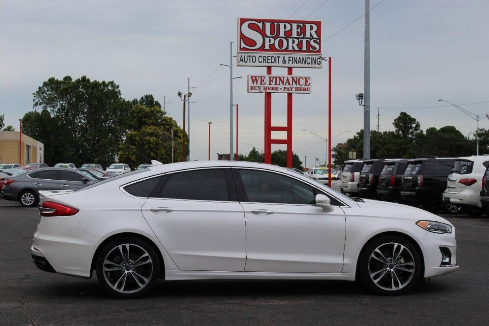 2020 White Ford Fusion Titanium (3FA6P0K93LR) with an 2.0L L4 DOHC 16V engine, 6A transmission, located at 4301 NW 39th , Oklahoma City, OK, 73112, (405) 949-5600, 35.512135, -97.598671 - Photo#3