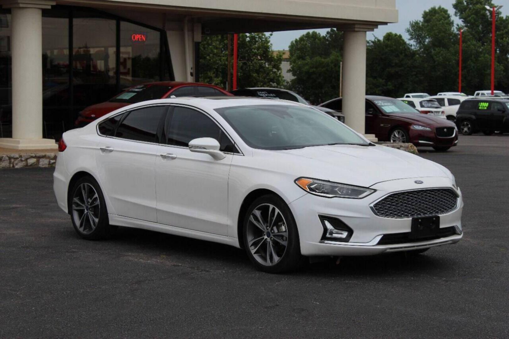 2020 White Ford Fusion Titanium (3FA6P0K93LR) with an 2.0L L4 DOHC 16V engine, 6A transmission, located at 4301 NW 39th , Oklahoma City, OK, 73112, (405) 949-5600, 35.512135, -97.598671 - Photo#2