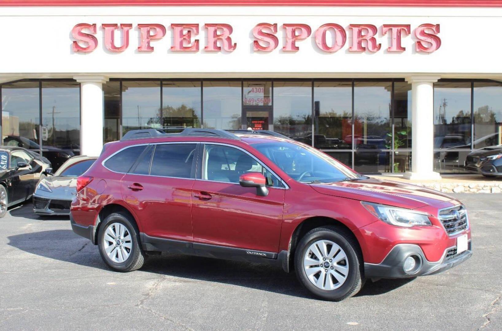 2019 Red Subaru Outback 2.5i Premium (4S4BSAHC1K3) with an 2.5L H4 DOHC 16V engine, CVT transmission, located at 4301 NW 39th , Oklahoma City, OK, 73112, (405) 949-5600, 35.512135, -97.598671 - Photo#0