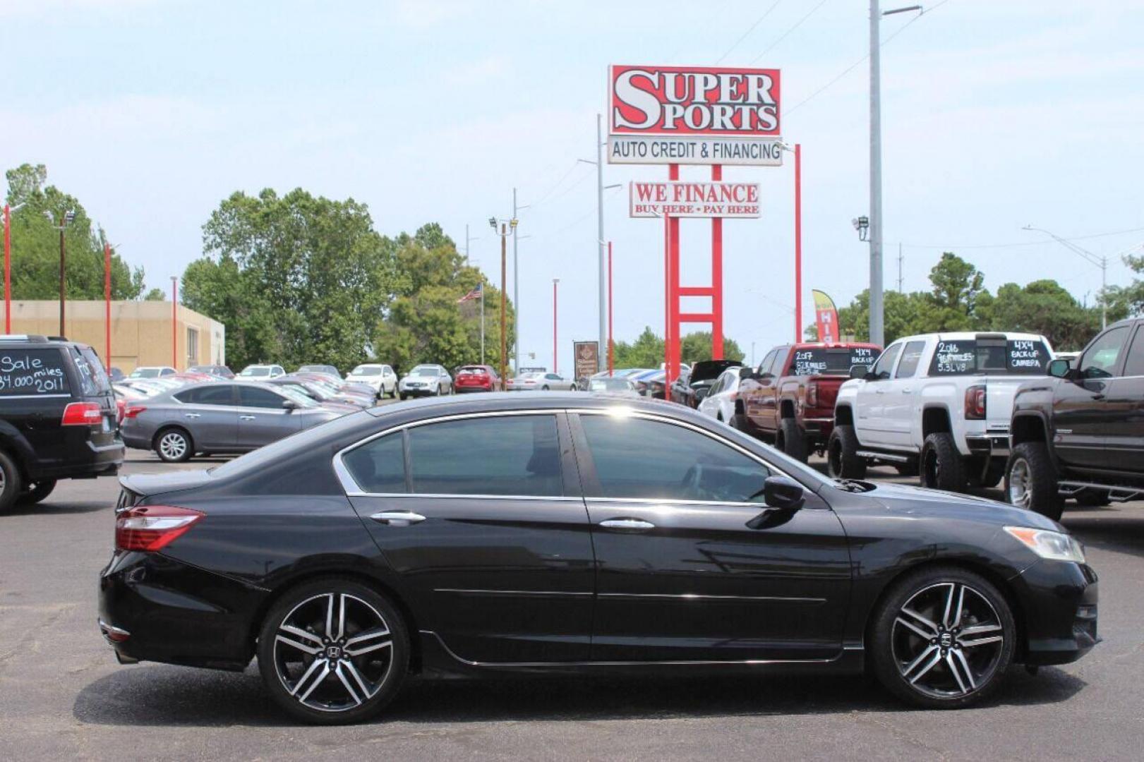 2016 Black Honda Accord Sport Sedan CVT (1HGCR2F51GA) with an 2.4L L4 DOHC 16V engine, CVT transmission, located at 4301 NW 39th , Oklahoma City, OK, 73112, (405) 949-5600, 35.512135, -97.598671 - NO DRIVERS LICENCE NO-FULL COVERAGE INSURANCE-NO CREDIT CHECK. COME ON OVER TO SUPERSPORTS AND TAKE A LOOK AND TEST DRIVE. PLEASE GIVE US A CALL AT (405) 949-5600. NO LICENSIA DE MANEJAR- NO SEGURO DE COBERTURA TOTAL- NO VERIFICACCION DE CREDITO. POR FAVOR VENGAN A SUPERSPORTS, ECHE UN - Photo#3