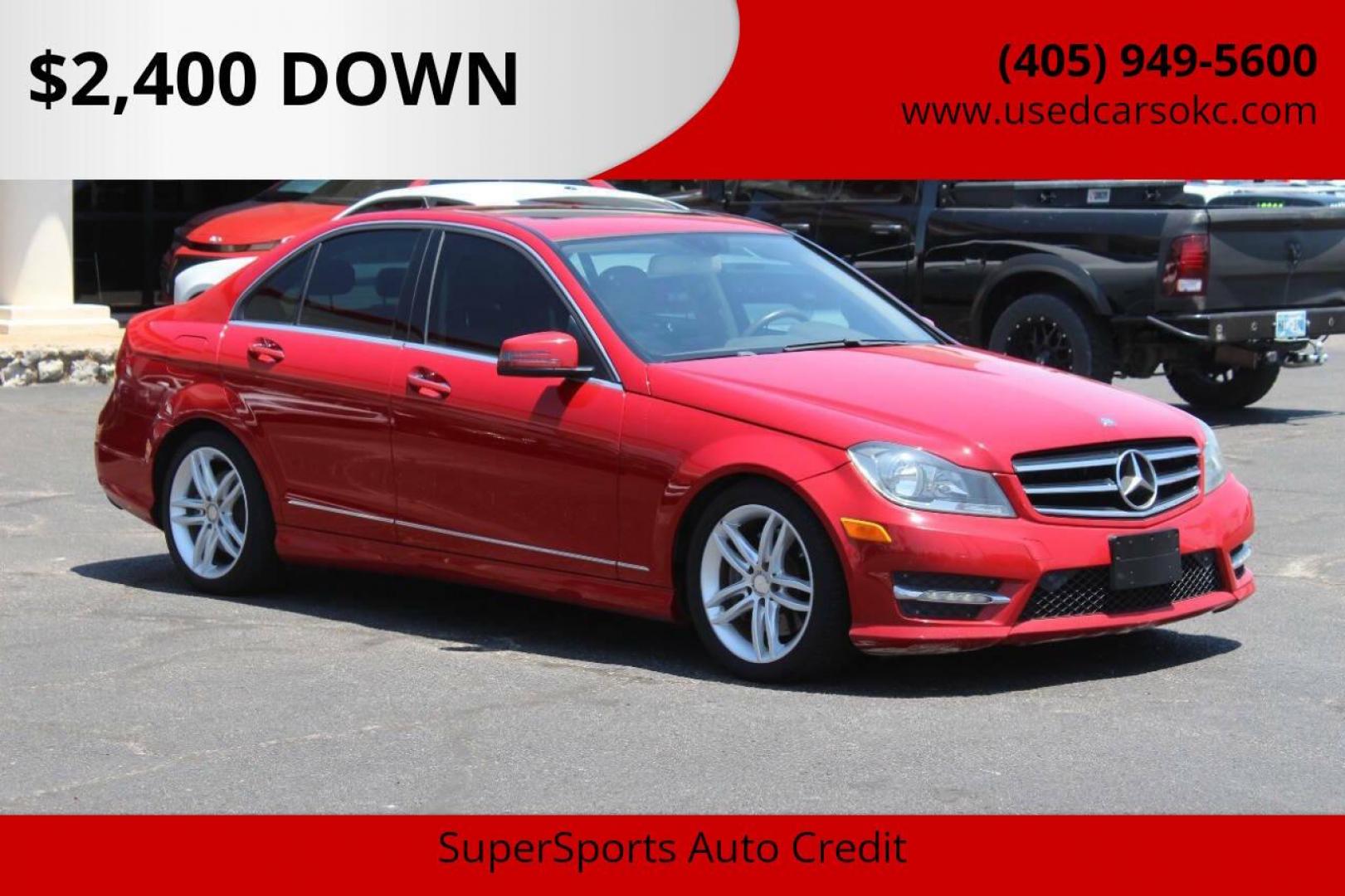 2014 Red Mercedes-Benz C-Class C300 4MATIC Sport Sedan (WDDGF8AB4ER) with an 3.0L V6 DOHC 24V engine, 7-Speed Automatic transmission, located at 4301 NW 39th , Oklahoma City, OK, 73112, (405) 949-5600, 35.512135, -97.598671 - NO DRIVERS LICENCE NO-FULL COVERAGE INSURANCE-NO CREDIT CHECK. COME ON OVER TO SUPERSPORTS AND TAKE A LOOK AND TEST DRIVE PLEASE GIVE US A CALL AT (405) 949-5600. NO LICENSIA DE MANEJAR- NO SEGURO DE COBERTURA TOTAL- NO VERIFICACCION DE CREDITO. POR FAVOR VENGAN A SUPERSPORTS, ECHE UN V - Photo#0