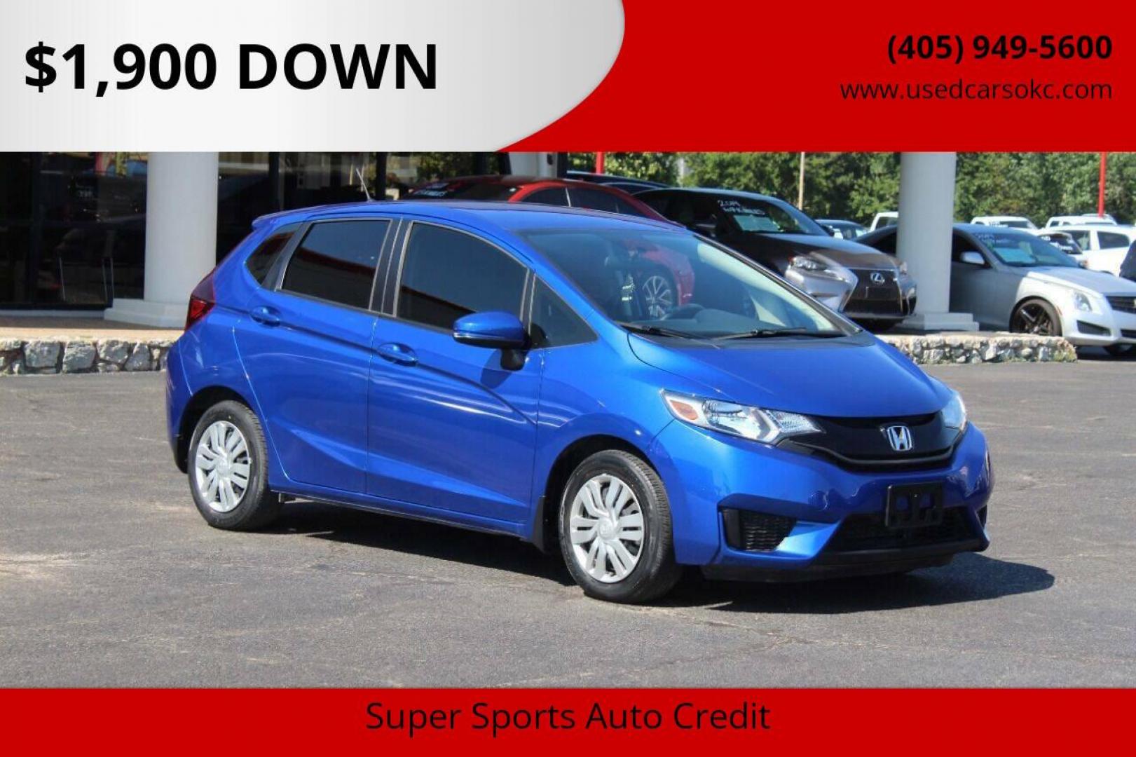 2015 Blue Honda Fit LX CVT (3HGGK5H5XFM) with an 1.5L L4 SOHC 16V engine, Continuously Variable Transmission transmission, located at 4301 NW 39th , Oklahoma City, OK, 73112, (405) 949-5600, 35.512135, -97.598671 - NO DRIVERS LICENCE -NO FULL COVERAGE INSURANCE - NO CREDIT CHECK. COME ON OVER TO SUPERSPORTS, TAKE A LOOK AND TEST DRIVE. PLEASE GIVE US A CALL AT (405) 949-5600. NO LICENCIA DE CONDUCIR - NO SEGURO DE COBERTURA TOTAL - NO VERIFICACION DE CREDITO. VISITENOS EN SUPERSPORTS, MIRE NUESTRO - Photo#0