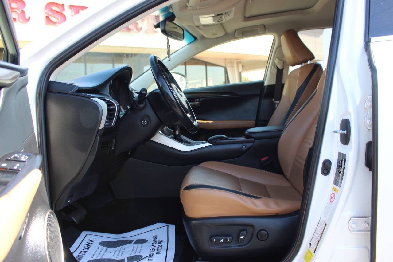 2015 White Lexus NX 200t FWD (JTJYARBZ9F2) with an 2.0L I4 Turbocharger 2.0L I4 engine, Automatic 6-Speed transmission, located at 4301 NW 39th , Oklahoma City, OK, 73112, (405) 949-5600, 35.512135, -97.598671 - Hablamos espanol. SPEND SMART --- BUY FROM SUPER SPORTS. ALL PRICES, DOWN PAYMENTS, PAYMENTS, AND FINANCE TERMS ARE NEGOTIABLE AT THE TIME OF APPROVAL. WE WILL WORK WITH YOU TO FIT YOUR BUDGET. WE WILL EVEN LOWER AND ADJUST THE NUMBERS TO HELP MAKE THE VEHICLE MORE AFFORDABLE FOR YOU.- Photo#19