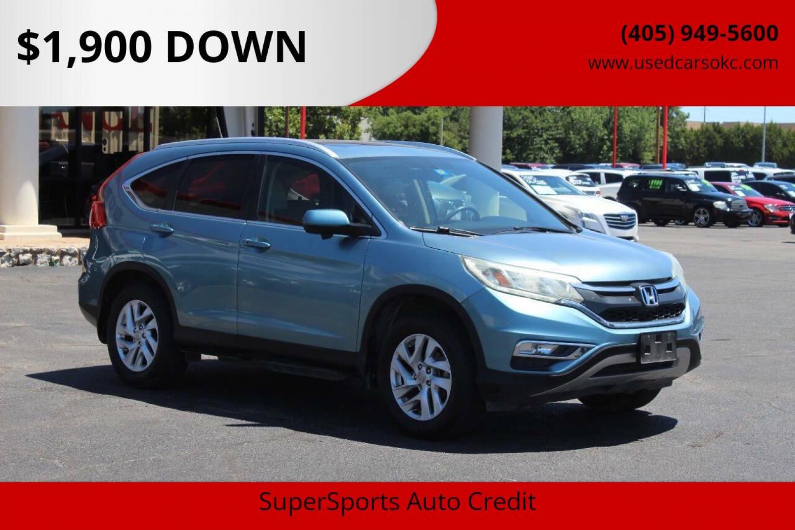 2016 Teal Honda CR-V EX-L AWD (2HKRM4H75GH) with an 2.4L L4 DOHC 16V engine, CVT transmission, located at 4301 NW 39th , Oklahoma City, OK, 73112, (405) 949-5600, 35.512135, -97.598671 - NO DRIVERS LICENCE NO-FULL COVERAGE INSURANCE-NO CREDIT CHECK. COME ON OVER TO SUPERSPORTS AND TAKE A LOOK AND TEST DRIVE. PLEASE GIVE US A CALL AT (405) 949-5600. NO LICENSIA DE MANEJAR- NO SEGURO DE COBERTURA TOTAL- NO VERIFICACCION DE CREDITO. POR FAVOR VENGAN A SUPERSPORTS, ECHE UN - Photo#0
