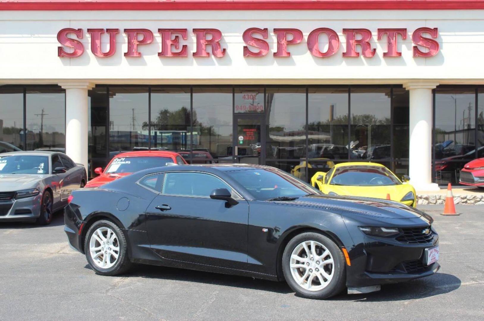 2019 Black Chevrolet Camaro 1LT Coupe (1G1FB1RX7K0) with an 2.0L L4 DOHC 16V TURBO engine, 6M transmission, located at 4301 NW 39th , Oklahoma City, OK, 73112, (405) 949-5600, 35.512135, -97.598671 - Photo#0