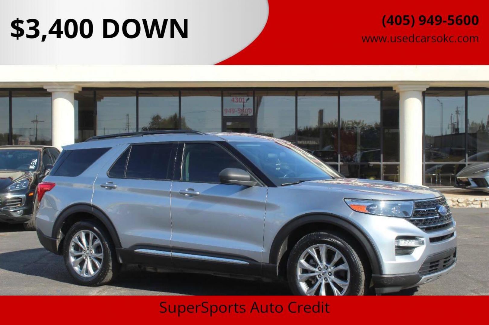 2020 Silver Ford Explorer XLT 2WD (1FMSK7DH9LG) with an 2.3L L4 DOHC 16V engine, 10A transmission, located at 4301 NW 39th , Oklahoma City, OK, 73112, (405) 949-5600, 35.512135, -97.598671 - Photo#0