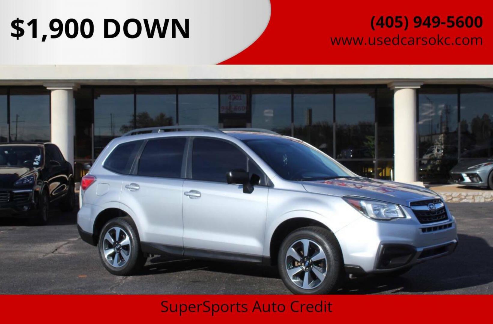 2018 Silver Subaru Forester 2.5i Premium PZEV CVT (JF2SJABC1JH) with an 2.5L H4 SOHC 16V engine, CVT transmission, located at 4301 NW 39th , Oklahoma City, OK, 73112, (405) 949-5600, 35.512135, -97.598671 - NO DRIVERS LICENCE NO-FULL COVERAGE INSURANCE-NO CREDIT CHECK. COME ON OVER TO SUPERSPORTS AND TAKE A LOOK AND TEST DRIVE. PLEASE GIVE US A CALL AT (405) 949-5600. NO LICENSIA DE MANEJAR- NO SEGURO DE COBERTURA TOTAL- NO VERIFICACCION DE CREDITO. POR FAVOR VENGAN A SUPERSPORTS, ECHE UN - Photo#0