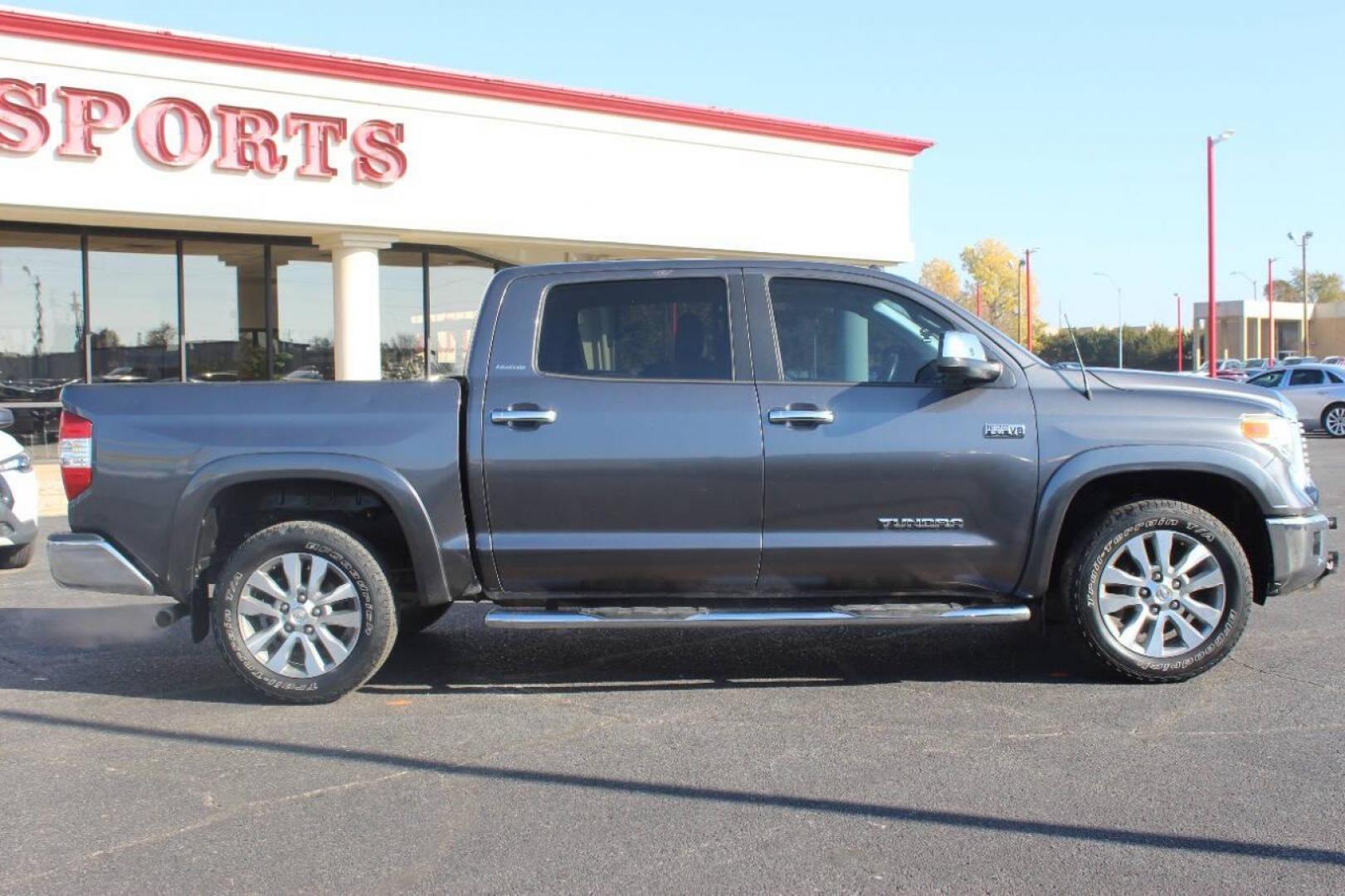 2017 Gray Toyota Tundra Limited 5.7L FFV CrewMax 2WD (5TFFW5F19HX) with an 5.7L V8 DOHC 32V FFV engine, 6A transmission, located at 4301 NW 39th , Oklahoma City, OK, 73112, (405) 949-5600, 35.512135, -97.598671 - NO DRIVERS LICENCE NO-FULL COVERAGE INSURANCE-NO CREDIT CHECK. COME ON OVER TO SUPERSPORTS AND TAKE A LOOK AND TEST DRIVE. PLEASE GIVE US A CALL AT (405) 949-5600. NO LICENSIA DE MANEJAR- NO SEGURO DE COBERTURA TOTAL- NO VERIFICACCION DE CREDITO. POR FAVOR VENGAN A SUPERSPORTS, ECHE UN - Photo#3