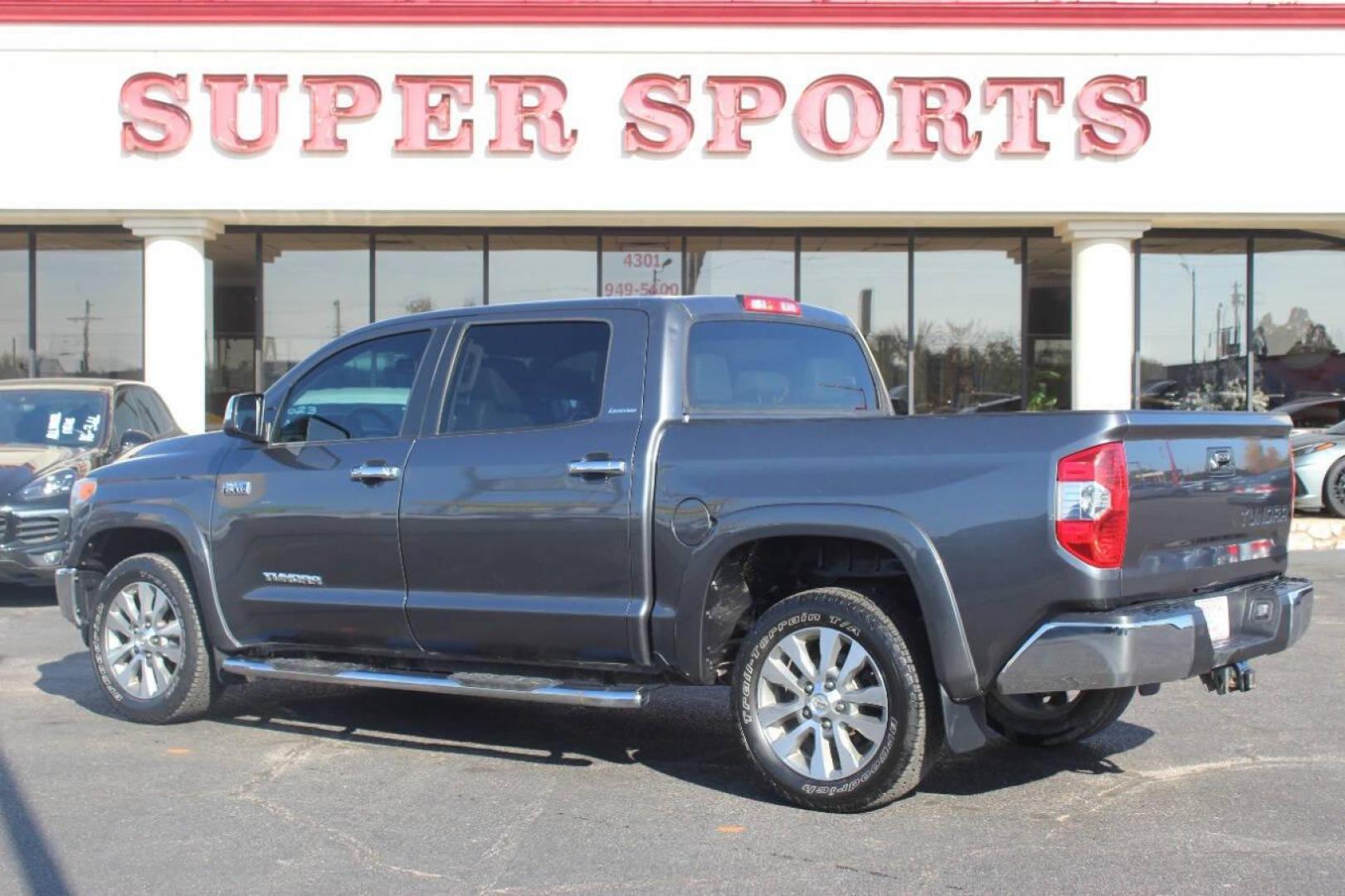 2017 Gray Toyota Tundra Limited 5.7L FFV CrewMax 2WD (5TFFW5F19HX) with an 5.7L V8 DOHC 32V FFV engine, 6A transmission, located at 4301 NW 39th , Oklahoma City, OK, 73112, (405) 949-5600, 35.512135, -97.598671 - NO DRIVERS LICENCE NO-FULL COVERAGE INSURANCE-NO CREDIT CHECK. COME ON OVER TO SUPERSPORTS AND TAKE A LOOK AND TEST DRIVE. PLEASE GIVE US A CALL AT (405) 949-5600. NO LICENSIA DE MANEJAR- NO SEGURO DE COBERTURA TOTAL- NO VERIFICACCION DE CREDITO. POR FAVOR VENGAN A SUPERSPORTS, ECHE UN - Photo#5