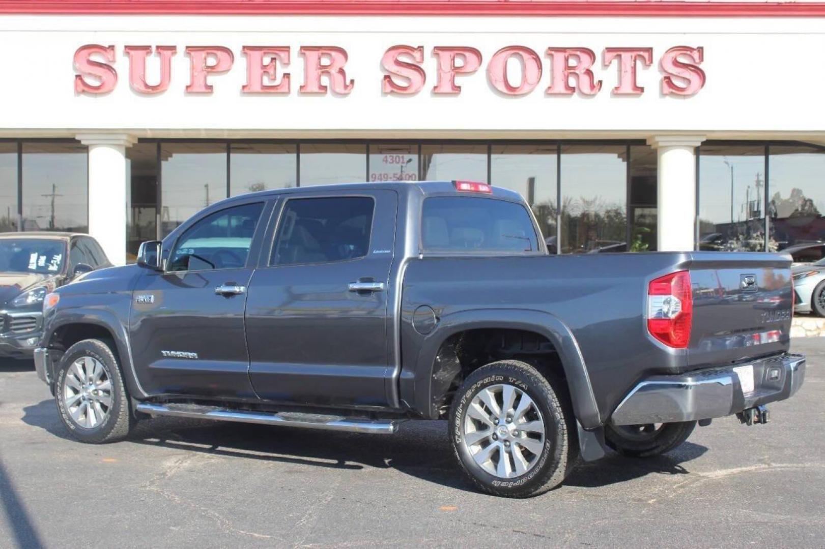 2017 Gray Toyota Tundra Limited 5.7L FFV CrewMax 2WD (5TFFW5F19HX) with an 5.7L V8 DOHC 32V FFV engine, 6A transmission, located at 4301 NW 39th , Oklahoma City, OK, 73112, (405) 949-5600, 35.512135, -97.598671 - NO DRIVERS LICENCE -NO FULL COVERAGE INSURANCE - NO CREDIT CHECK. COME ON OVER TO SUPERSPORTS, TAKE A LOOK AND TEST DRIVE. PLEASE GIVE US A CALL AT (405) 949-5600. NO LICENCIA DE CONDUCIR - NO SEGURO DE COBERTURA TOTAL - NO VERIFICACION DE CREDITO. VISITENOS EN SUPERSPORTS, MIRE NUESTRO - Photo#5
