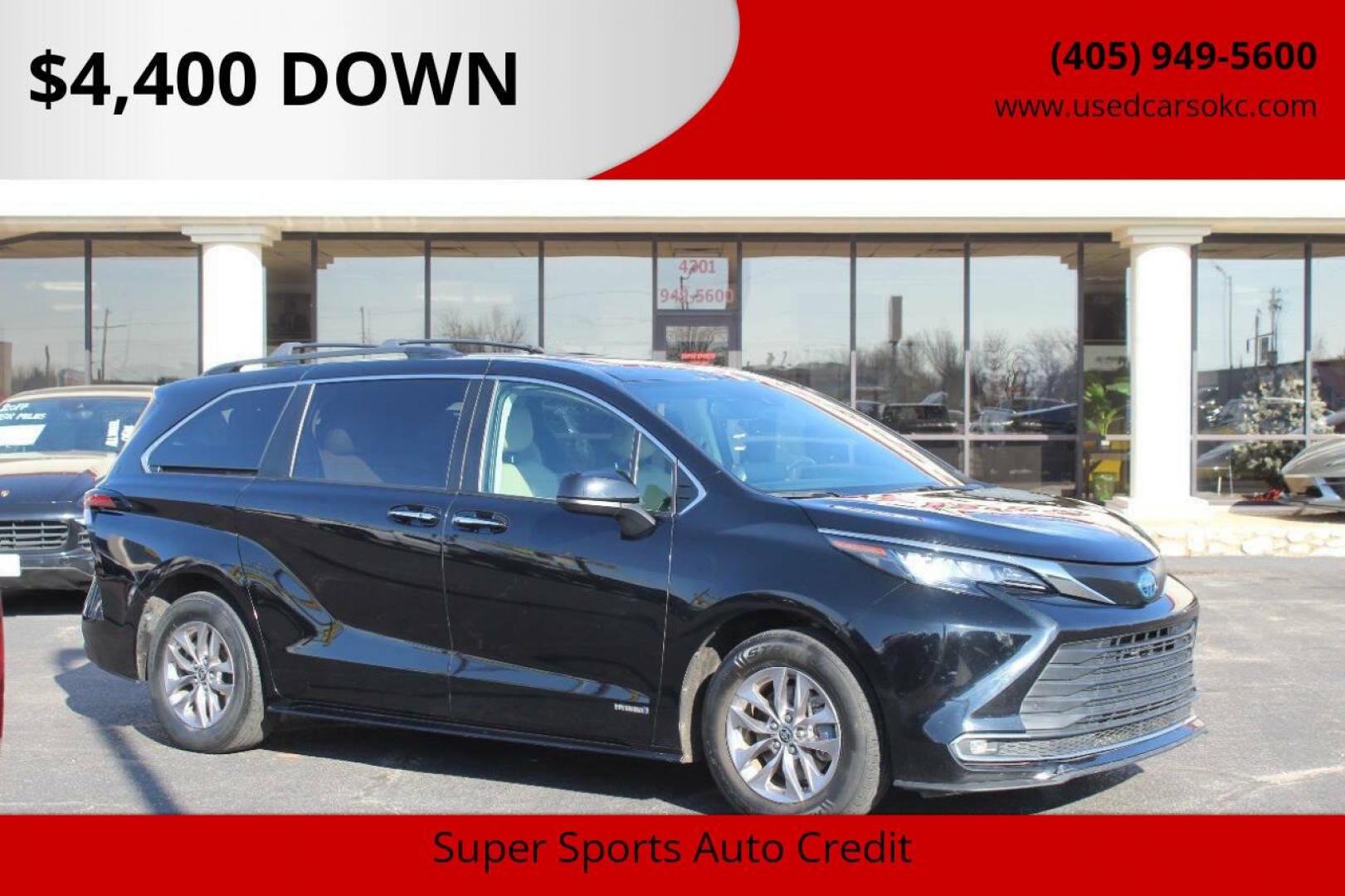2021 Black Toyota Sienna XLE 7-Passenger (5TDYRKEC5MS) with an 2.5L L4 DOHC 16V HYBRID engine, CVT transmission, located at 4301 NW 39th , Oklahoma City, OK, 73112, (405) 949-5600, 35.512135, -97.598671 - NO DRIVERS LICENCE -NO FULL COVERAGE INSURANCE - NO CREDIT CHECK. COME ON OVER TO SUPERSPORTS, TAKE A LOOK AND TEST DRIVE. PLEASE GIVE US A CALL AT (405) 949-5600. NO LICENCIA DE CONDUCIR - NO SEGURO DE COBERTURA TOTAL - NO VERIFICACION DE CREDITO. VISITENOS EN SUPERSPORTS, MIRE NUESTRO - Photo#0