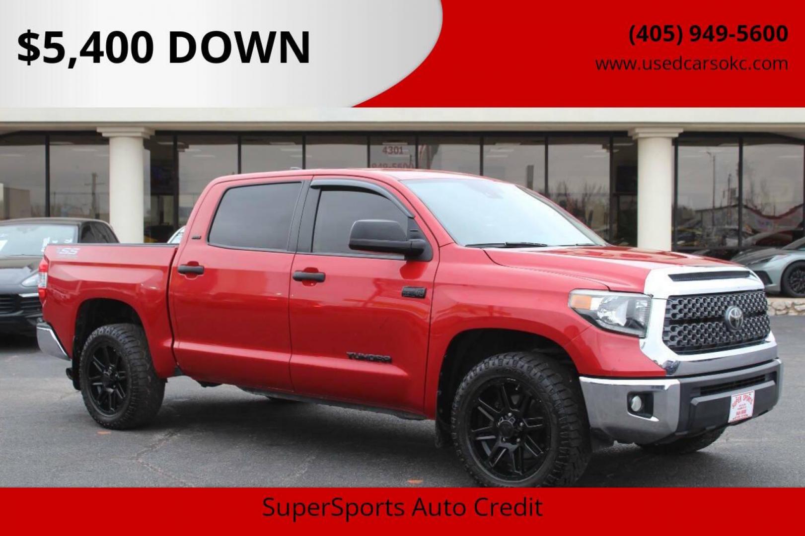 2020 Red Toyota Tundra SR5 5.7L V8 CrewMax 2WD (5TFEY5F17LX) with an 5.7L V8 DOHC 32V engine, 6A transmission, located at 4301 NW 39th , Oklahoma City, OK, 73112, (405) 949-5600, 35.512135, -97.598671 - NO DRIVERS LICENCE NO-FULL COVERAGE INSURANCE-NO CREDIT CHECK. COME ON OVER TO SUPERSPORTS AND TAKE A LOOK AND TEST DRIVE. PLEASE GIVE US A CALL AT (405) 949-5600. NO LICENSIA DE MANEJAR- NO SEGURO DE COBERTURA TOTAL- NO VERIFICACCION DE CREDITO. POR FAVOR VENGAN A SUPERSPORTS, ECHE - Photo#0