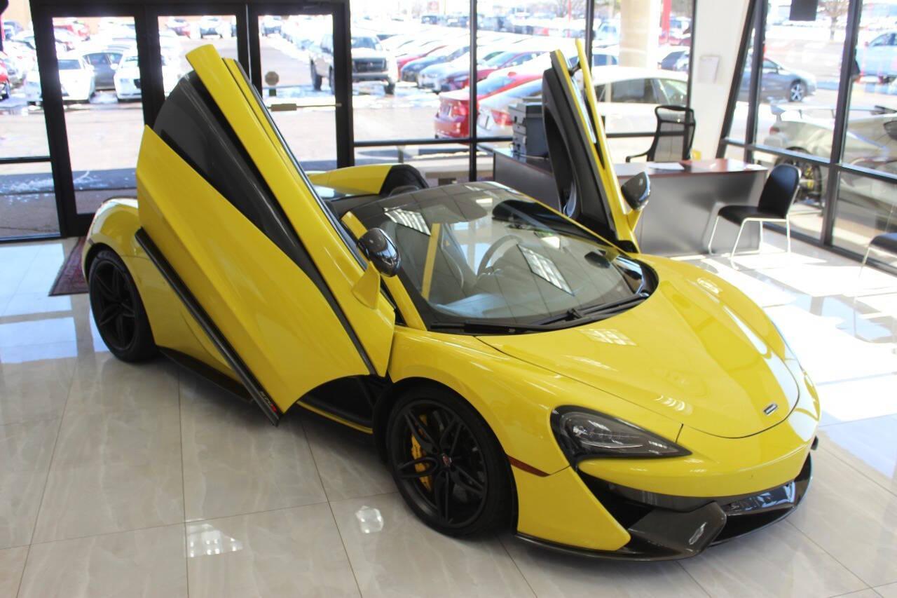 2018 Yellow McLaren 570s Spider (SBM13FAA2JW) with an 3.8L V8 TURBO engine, 7A transmission, located at 4301 NW 39th , Oklahoma City, OK, 73112, (405) 949-5600, 35.512135, -97.598671 - PERSONAL VEHICLE LAST FEW YEARS. IT'S ONE OF THE OWNER'S WIFE'S FEW POSSESSIONS THAT ARE CONSIDERED TOYS, IT LOOKS AND DRIVES LIKE IT'S BRAND NEW, IT'S A MUST SEE. My name is Josh, and I own dealerships and finance companies here in Oklahoma. I have 27 years of experience buying and selling al - Photo#5