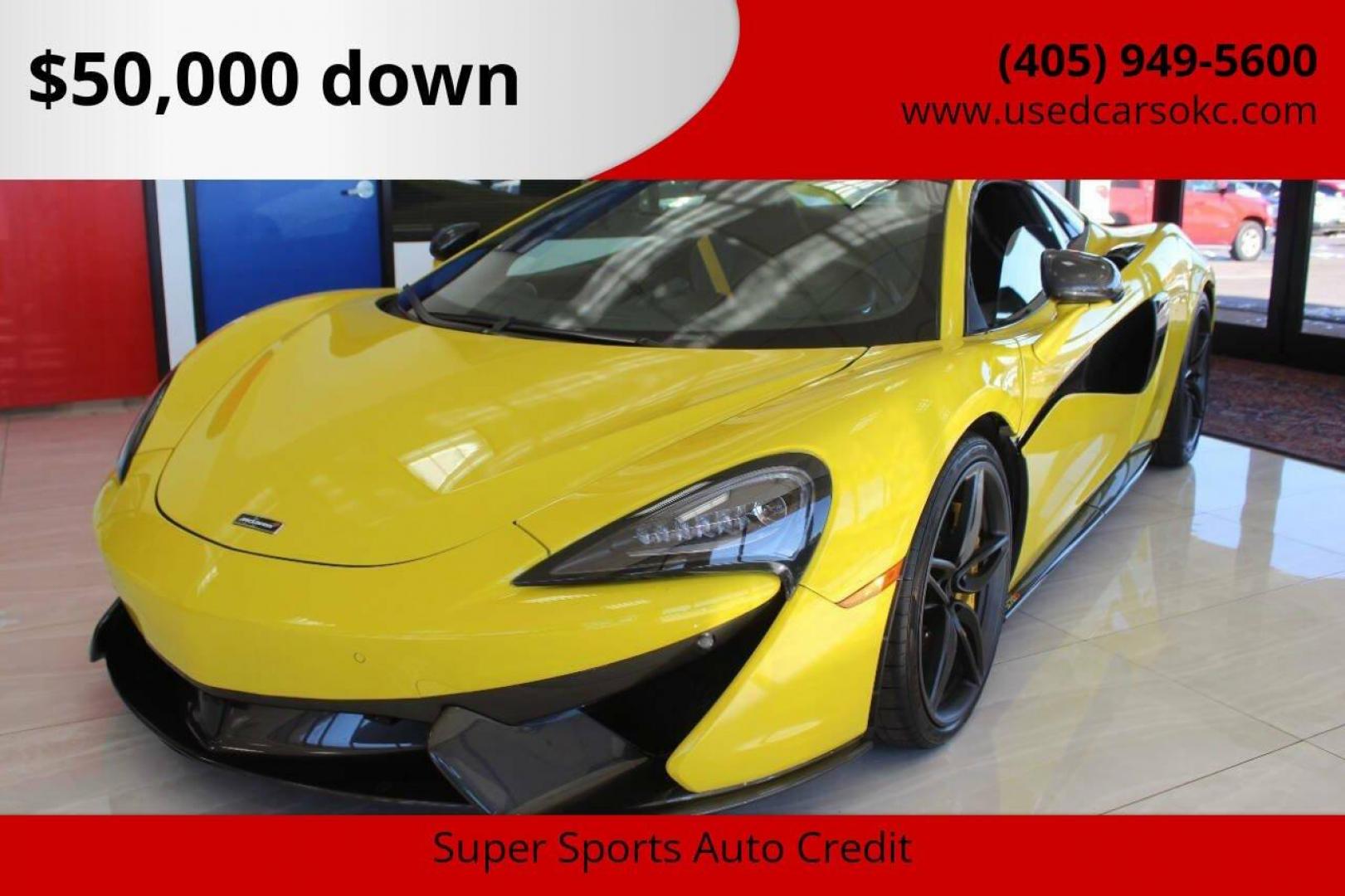 2018 Yellow McLaren 570s Spider (SBM13FAA2JW) with an 3.8L V8 TURBO engine, 7A transmission, located at 4301 NW 39th , Oklahoma City, OK, 73112, (405) 949-5600, 35.512135, -97.598671 - PERSONAL VEHICLE LAST FEW YEARS. IT'S ONE OF THE OWNER'S WIFE'S FEW POSSESSIONS THAT ARE CONSIDERED TOYS, IT LOOKS AND DRIVES LIKE IT'S BRAND NEW, IT'S A MUST SEE NEW TIRES, FRESH OIL CHANGE, NEW BATTERY NO DRIVERS LICENCE NO-FULL COVERAGE INSURANCE-NO CREDIT CHECK. COME ON OVER TO SUPERSPO - Photo#0