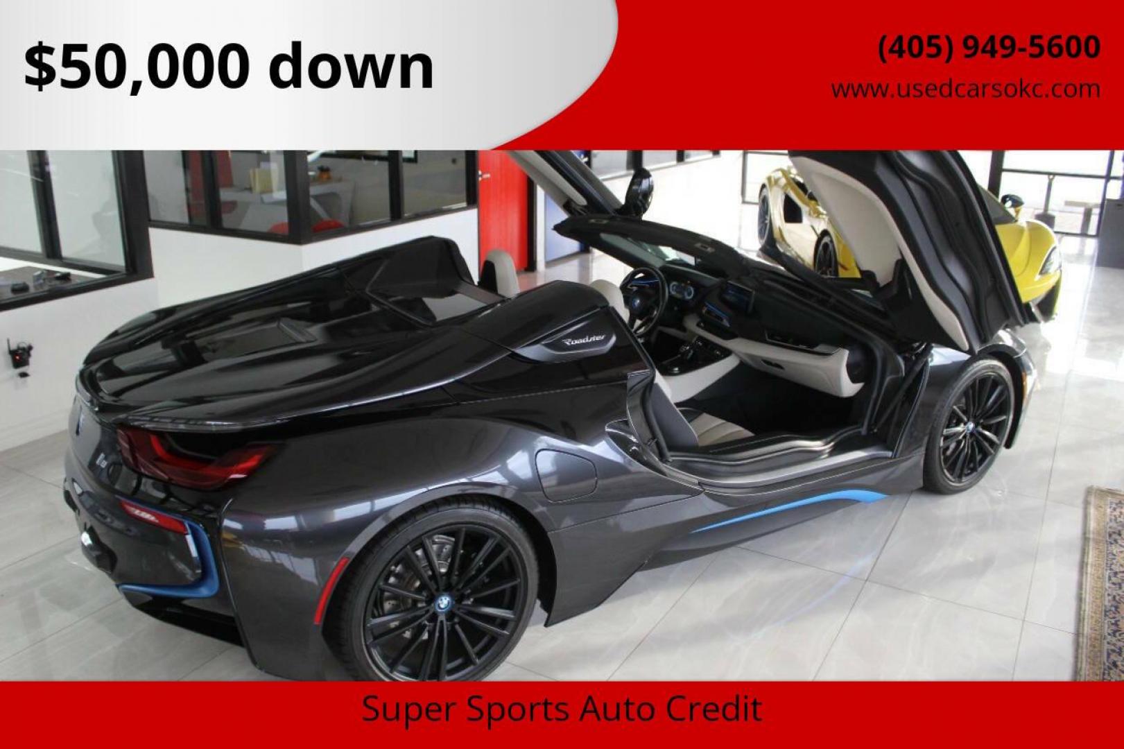 2019 Black BMW i8 Convertible (WBY2Z6C53KV) with an 1.5L L3 HYBRID engine, 6A transmission, located at 4301 NW 39th , Oklahoma City, OK, 73112, (405) 949-5600, 35.512135, -97.598671 - PERSONAL VEHICLE LAST FEW YEARS. IT'S ONE OF THE OWNER'S WIFE'S FEW POSSESSIONS THAT ARE CONSIDERED TOYS, IT LOOKS AND DRIVES LIKE IT'S BRAND NEW, IT'S A MUST SEE NEW TIRES, FRESH OIL CHANGE, NEW BATTERY NO DRIVERS LICENCE NO-FULL COVERAGE INSURANCE-NO CREDIT CHECK. COME ON OVER TO SUPERSPO - Photo#0