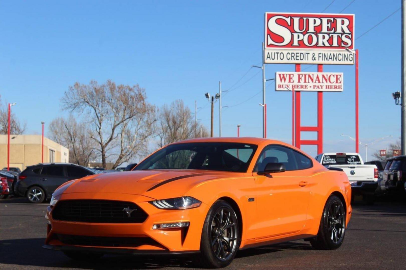 2020 Orange Ford Mustang EcoBoost Coupe (1FA6P8TD6L5) with an 2.3L L4 DOHC 16V engine, Automatic 10-Speed transmission, located at 4301 NW 39th , Oklahoma City, OK, 73112, (405) 949-5600, 35.512135, -97.598671 - Photo#6