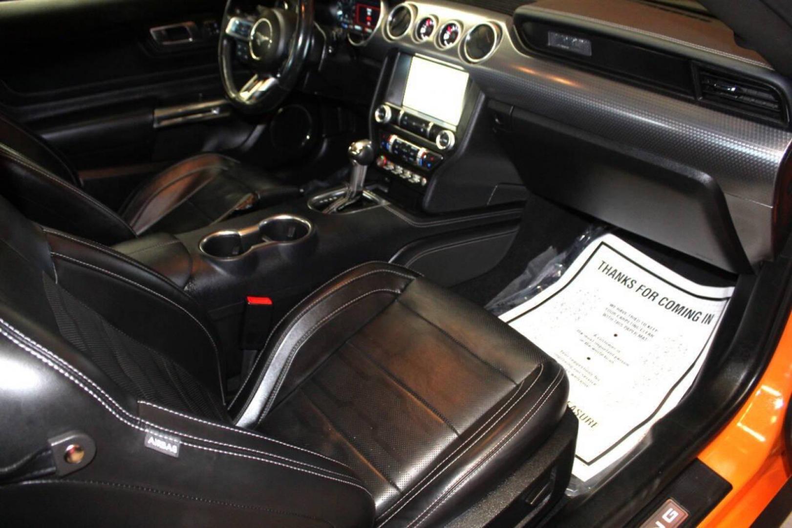 2020 Orange Ford Mustang EcoBoost Coupe (1FA6P8TD6L5) with an 2.3L L4 DOHC 16V engine, Automatic 10-Speed transmission, located at 4301 NW 39th , Oklahoma City, OK, 73112, (405) 949-5600, 35.512135, -97.598671 - Photo#8