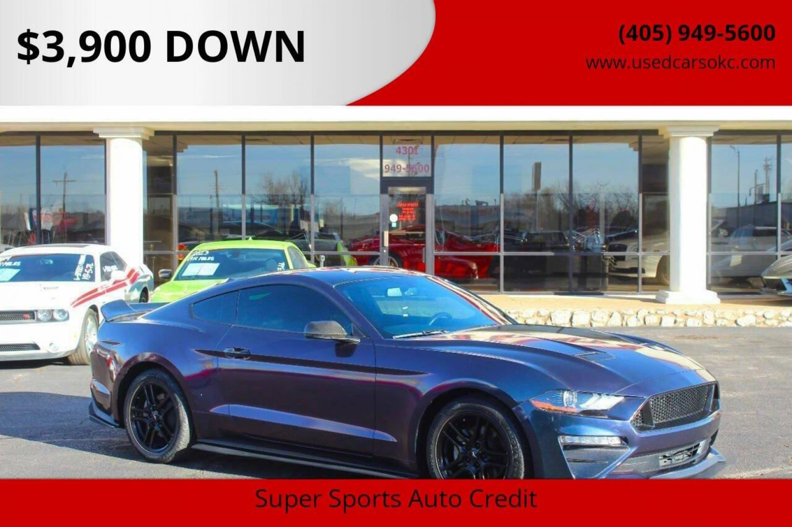 2019 Purple Ford Mustang EcoBoost Coupe (1FA6P8TH5K5) with an 2.3L L4 DOHC 16V engine, Automatic 10-Speed transmission, located at 4301 NW 39th , Oklahoma City, OK, 73112, (405) 949-5600, 35.512135, -97.598671 - Photo#0