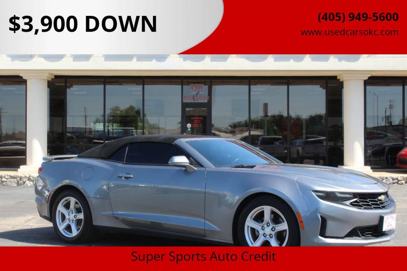 2020 Pewter Chevrolet Camaro 1LT Convertible 8A (1G1FB3DX2L0) with an 2.0L L4 DOHC 16V TURBO engine, 8A transmission, located at 4301 NW 39th , Oklahoma City, OK, 73112, (405) 949-5600, 35.512135, -97.598671 - NO DRIVERS LICENCE NO-FULL COVERAGE INSURANCE-NO CREDIT CHECK. COME ON OVER TO SUPERSPORTS AND TAKE A LOOK AND TEST DRIVE. PLEASE GIVE US A CALL AT (405) 949-5600. NO LICENSIA DE MANEJAR- NO SEGURO DE COBERTURA TOTAL- NO VERIFICACCION DE CREDITO. POR FAVOR VENGAN A SUPERSPORTS, - Photo#0