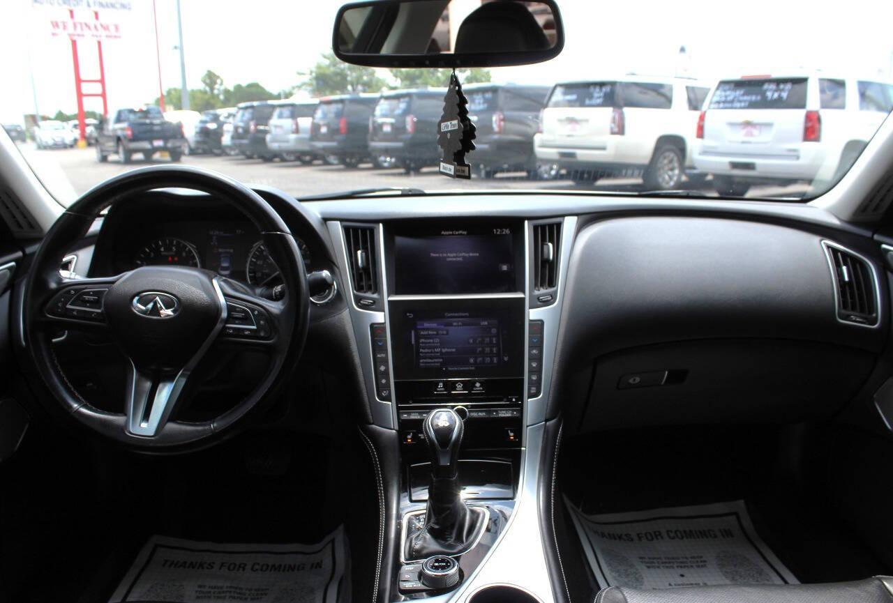 2021 White Infiniti Q50 3.0t Luxe (JN1EV7BP9MM) with an 3.0L V6 DOHC 24V TURBO engine, 7A transmission, located at 4301 NW 39th , Oklahoma City, OK, 73112, (405) 949-5600, 35.512135, -97.598671 - NO DRIVERS LICENCE -NO FULL COVERAGE INSURANCE- NO CREDIT CHECK. COME ON OVER TO SUPERSPORTS, TAKE A LOOK AND TEST DRIVE. PLEASE GIVE US A CALL AT (405) 949-5600. NO LICENCIA DE CONDUCIR - NO SEGURO DE COBERTURA TOTAL - NO VERIFICACION DE CREDITO. VISITENOS EN SUPERSPORTS, MIRE NUESTRO - Photo#14