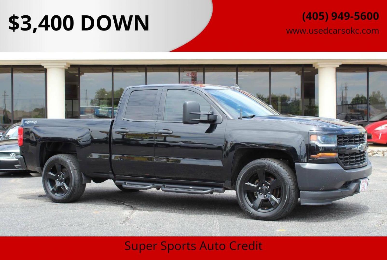 2017 Black Chevrolet Silverado 1500 Work Truck Double Cab 4WD (1GCVKNECXHZ) with an 5.3L V8 OHV 16V engine, 6A transmission, located at 4301 NW 39th , Oklahoma City, OK, 73112, (405) 949-5600, 35.512135, -97.598671 - Photo#0