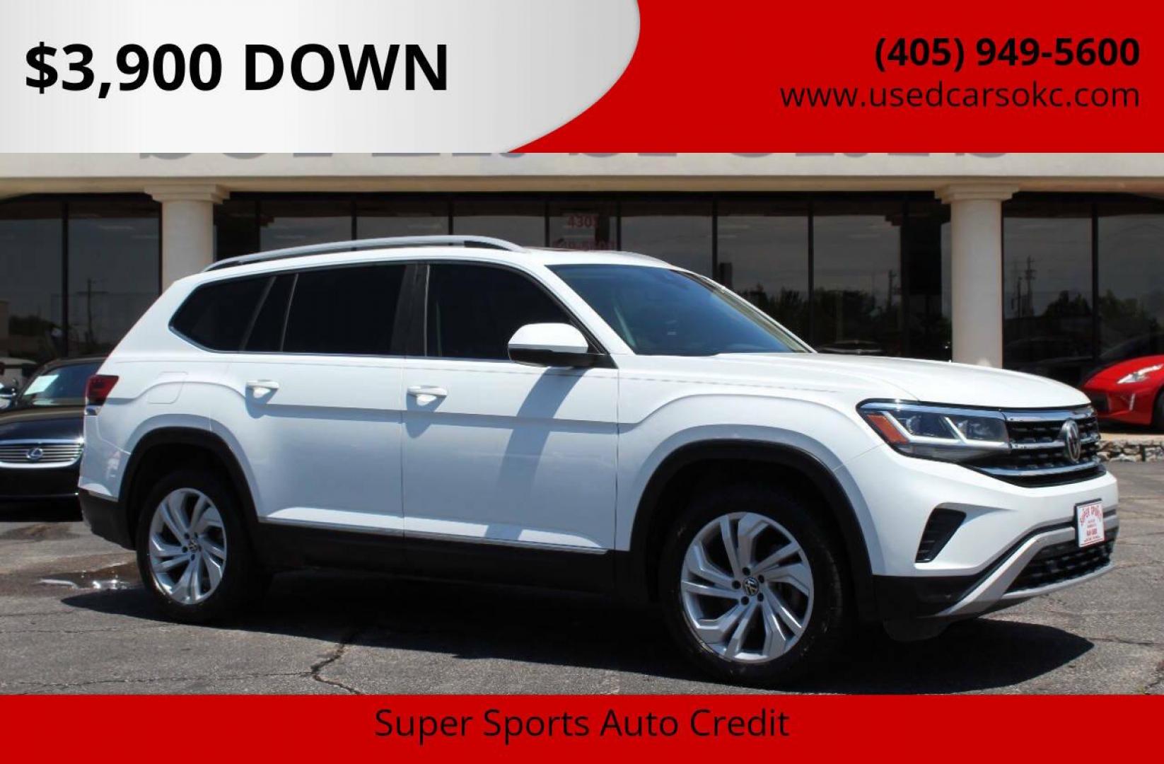 2021 White Volkswagen Atlas V6 SEL 4MOTION (1V2BR2CAXMC) with an 3.6L V6 DOHC 24V engine, 8A transmission, located at 4301 NW 39th , Oklahoma City, OK, 73112, (405) 949-5600, 35.512135, -97.598671 - NO DRIVERS LICENCE -NO FULL COVERAGE INSURANCE - NO CREDIT CHECK. COME ON OVER TO SUPERSPORTS, TAKE A LOOK AND TEST DRIVE. PLEASE GIVE US A CALL AT (405) 949-5600. NO LICENCIA DE CONDUCIR - NO SEGURO DE COBERTURA TOTAL - NO VERIFICACION DE CREDITO. VISITENOS EN SUPERSPORTS, MIRE NUESTRO - Photo#0