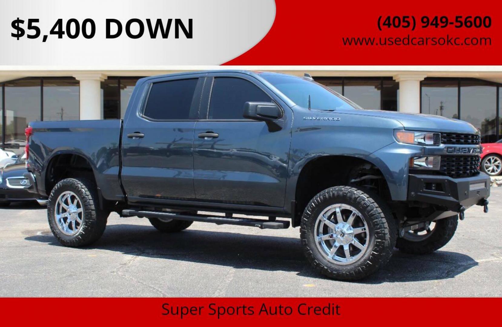 2021 Blue Chevrolet Silverado 1500 Custom Crew Cab Short Box 2WD (3GCPWBEH7MG) with an 4.3L V6 engine, 6A transmission, located at 4301 NW 39th , Oklahoma City, OK, 73112, (405) 949-5600, 35.512135, -97.598671 - NO DRIVERS LICENCE NO - FULL COVERAGE INSURANCE - NO CREDIT CHECK. COME ON OVER TO SUPERSPORTS AND TAKE A LOOK AND TEST DRIVE. PLEASE GIVE US A CALL AT (405) 949-5600. NO LICENCIA DE CONDUCIR - NO SEGURO DE COBERTURA TOTAL - NO VERIFICACION DE CREDITO. VISITENOS EN SUPERSPORTS, MIRE N - Photo#0