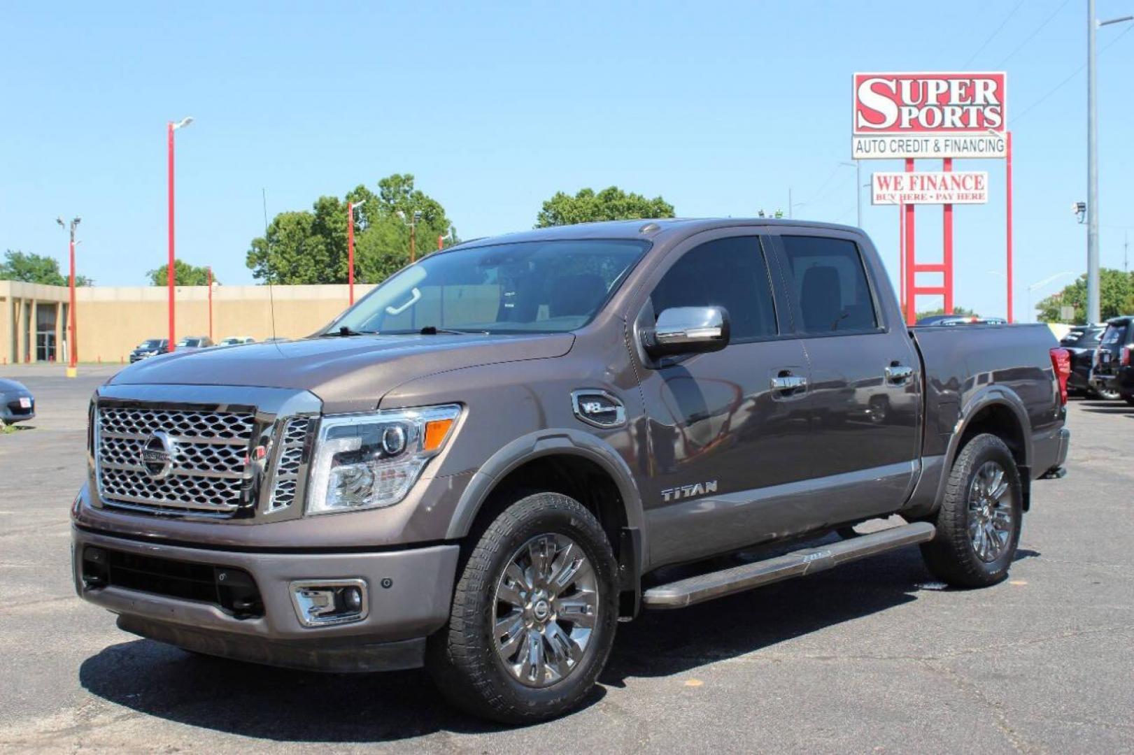 2017 Tan Nissan Titan Platinum Reserve Crew Cab 4WD (1N6AA1E57HN) with an 5.6L V8 5.6L V8 engine, Automatic 7-Speed transmission, located at 4301 NW 39th , Oklahoma City, OK, 73112, (405) 949-5600, 35.512135, -97.598671 - Photo#6